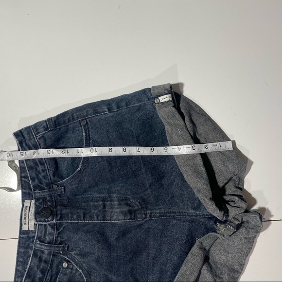 One Teaspoon Washed Black High Waisted Raw Hem Rolled Cuffed Shorts Size 25 - Picture 11 of 13